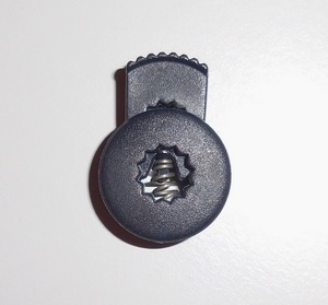 Kordelstopper Rund-flach 1-loch 20mm (10 Stuck), Schwarzblau